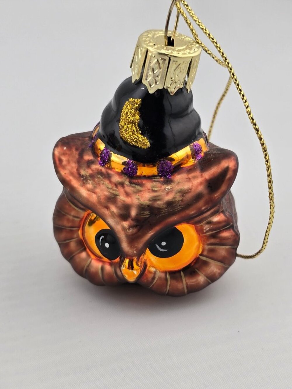 Set 5 Halloween Lao-Mai Glass Ornaments: Skull Pumpkin Ghost Witch & Owl Figures - Picture 7 of 7
